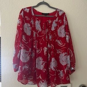 Tommy Hilfiger Tunic - Red with Paisleys - sz 0X